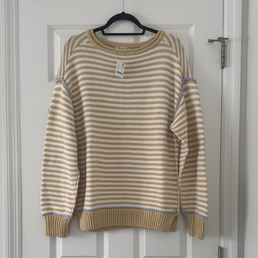 NWT We The Free Stripe Cotton Sweater
